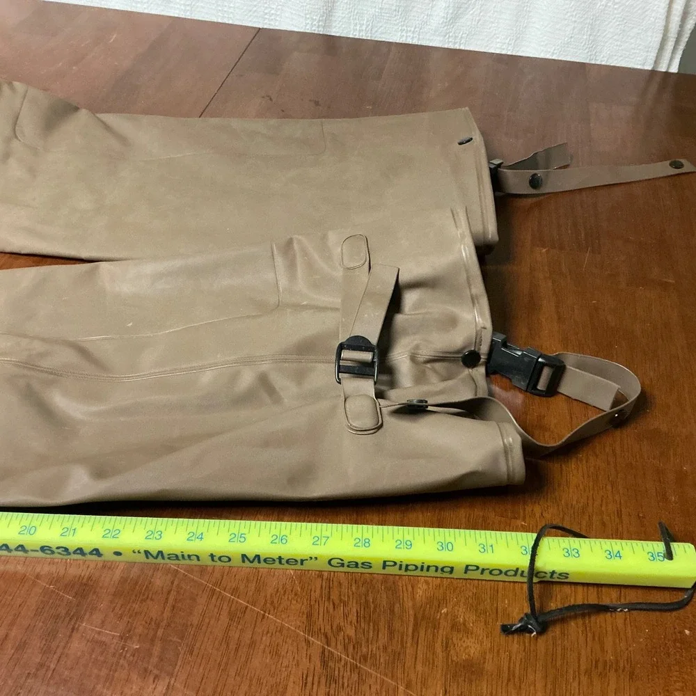 Seaway Mens 9 Brown PVC Hip Waders Waterproof Fishing Hunting Boots Lug Sole